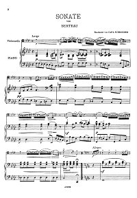 Берто - Соната для виолончели Фа мажор - Клавир - первая страница
