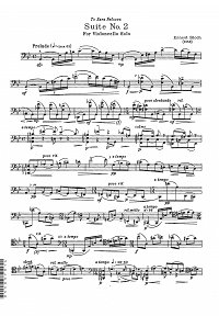Блох - Сюита N2 для виолончели соло - Партия виолончели - первая страница