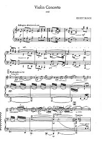 Блох - Концерт для скрипки (1938) - Клавир - первая страница
