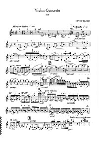 Блох - Концерт для скрипки (1938) - Партия скрипки - первая страница