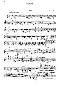 Блох - Соната для скрипки N1 - Партия - первая страница