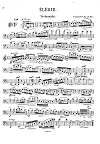 Блюменфельд - Элегия для виолончели с фортепиано - Партия - первая страница