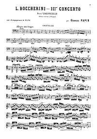 Боккерини - Концерт №3 для виолончели и фортепиано - Партия - первая страница