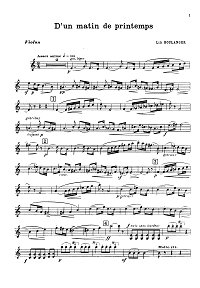 Буланж - D un matin de printemps для скрипки - Партия - первая страница