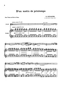 Буланж - D un matin de printemps для скрипки - Клавир - первая страница
