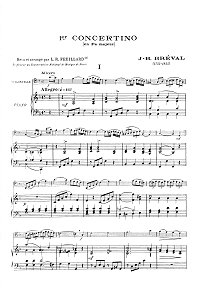 Бреваль - Концертино N1 для виолончели с фортепиано фа мажор - Клавир - первая страница