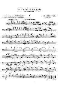 Бреваль - Концертино N1 для виолончели с фортепиано фа мажор - Партия - первая страница