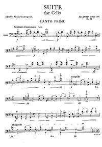 Бриттен - Сюита для виолончели соло op.72 - Партия - первая страница