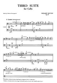 Бриттен - Сюита для виолончели соло op.87 - Партия виолончели - первая страница