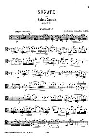 Капорале - Соната для виолончели ре минор - Партия - первая страница