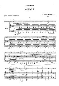 Казелла - Соната для виолончели N1 op.8 - Клавир - первая страница
