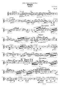 Катуар - Элегия для скрипки op.26 - Партия скрипки - первая страница