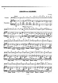 Корелли - Адажио и аллегро для виолончели с фортепиано - Клавир - первая страница