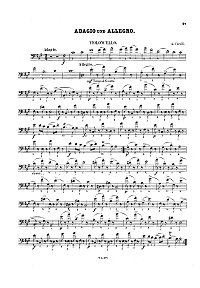 Корелли - Адажио и аллегро для виолончели с фортепиано - Партия - первая страница