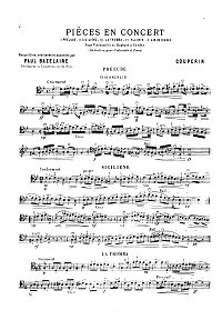 Куперен - Пять концертных пьес для виолончели с фортепиано - Партия - первая страница