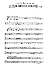 Данкля - 36 мелодических этюдов для скрипки op.84 - Партия - первая страница