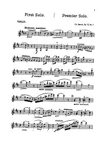 Данкля - Три концертных соло для скрипки - Партия - первая страница