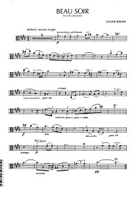 Дебюсси - Прекрасный вечер (Beau Soir) для альта с фортепиано - Партия альта - первая страница