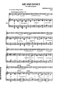 Делиус - Ария и танец для скрипки с фортепиано - Клавир - первая страница