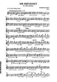Делиус - Ария и танец для скрипки с фортепиано - Партия скрипки - первая страница
