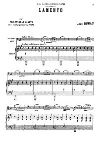 Дюмас - Lamento для альта с фортепиано (1903) - Клавир - первая страница