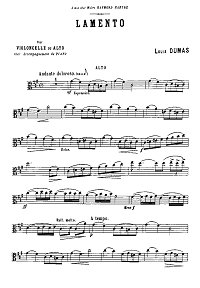 Дюмас - Lamento для альта с фортепиано (1903) - Партия альта - первая страница