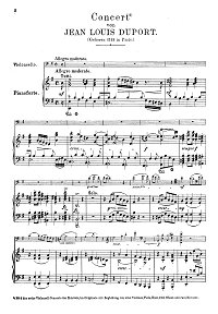 Дюпор - Концерт для виолончели ми минор - Клавир - первая страница
