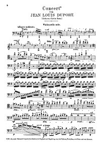 Дюпор - Концерт для виолончели ми минор - Партия - первая страница
