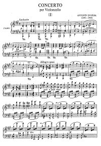 Дворжак - Концерт для виолончели A-dur  - Клавир - первая страница