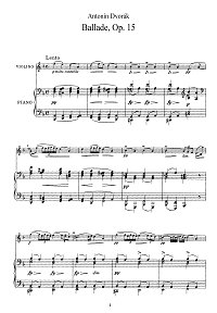 Дворжак - Баллада для скрипки op.15 - Клавир - первая страница