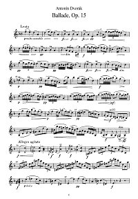Дворжак - Баллада для скрипки op.15 - Партия - первая страница