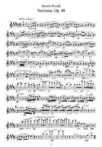 Дворжак - Ноктюрн для скрипки op.40 - Партия - первая страница