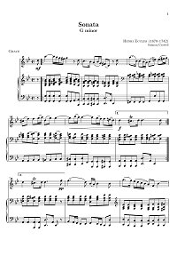 Экльз - Соната соль минор для скрипки - Клавир - первая страница