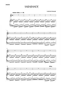 Эйнауди - Сарабанда для скрипки с фортепиано - Клавир - первая страница