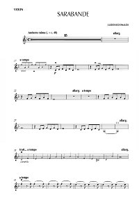 Эйнауди - Сарабанда для скрипки с фортепиано - Партия скрипки - первая страница