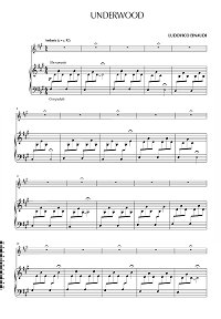 Эйнауди - Underwood для скрипки с фортепиано - Клавир - первая страница