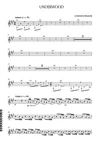 Эйнауди - Underwood для скрипки с фортепиано - Партия скрипки - первая страница