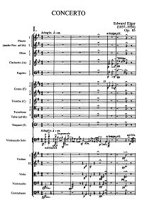 Эльгар - Концерт для виолончели (Оркестровая партитура) - Партитура - первая страница