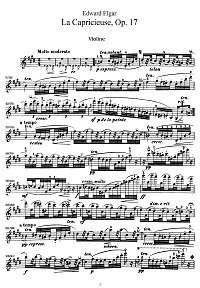 Эльгар - Каприччиозо для скрипки op.17 - Партия - первая страница