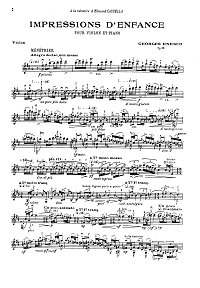 Энеску - Impressions d enfance для скрипки - Партия - первая страница
