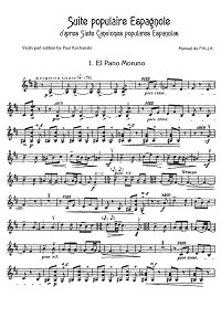 Фалья - Испанская сюита для скрипки с фортепиано - Партия - первая страница