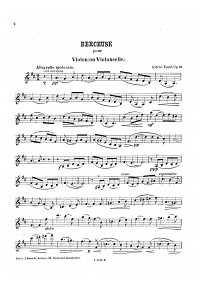 Фор – Колыбельная Op.16 для скрипки  - Партия - первая страница