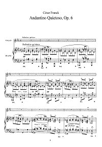 Франк - Андантино для скрипки - Клавир - первая страница