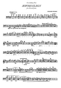 Франкель Бенджамин - Еврейская элегия для виолончели - Партия виолончели - первая страница