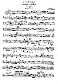Фрескобальди - Токката для виолончели и фортепиано - Партия - первая страница