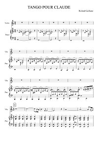 Гальяно - Танго для скрипки - Клавир - первая страница