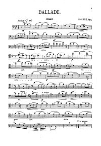 Глиэр - Баллада для виолончели с фортепиано op.4 - Партия - первая страница
