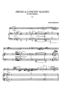 Голестан - Ариозо и Концертное Аллегро для альта - Клавир - первая страница