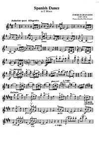 Гранадос - Испанский танец для скрипки op.5 - Партия - первая страница