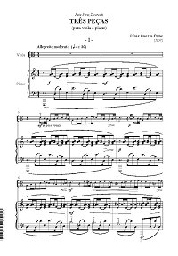 Гуерра Сезар - Три пьесы для альта с фортепиано (1957) - Клавир - первая страница
